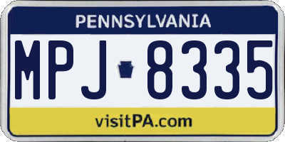 PA license plate MPJ8335