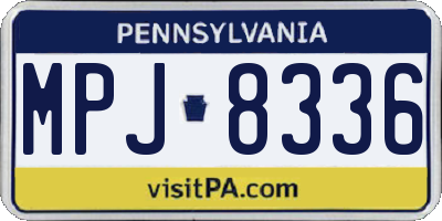 PA license plate MPJ8336