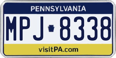 PA license plate MPJ8338
