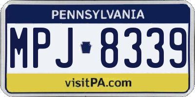 PA license plate MPJ8339