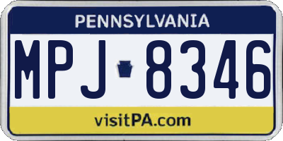 PA license plate MPJ8346