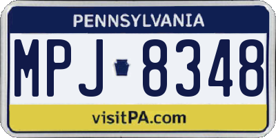 PA license plate MPJ8348