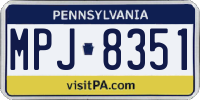 PA license plate MPJ8351