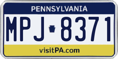 PA license plate MPJ8371