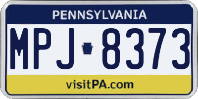 PA license plate MPJ8373