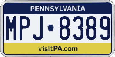 PA license plate MPJ8389
