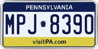 PA license plate MPJ8390