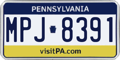 PA license plate MPJ8391