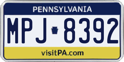 PA license plate MPJ8392