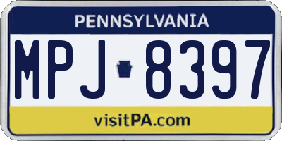 PA license plate MPJ8397
