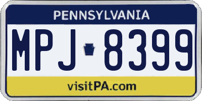 PA license plate MPJ8399