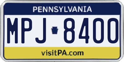 PA license plate MPJ8400