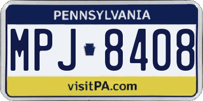 PA license plate MPJ8408