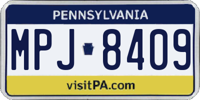 PA license plate MPJ8409