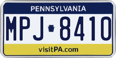 PA license plate MPJ8410