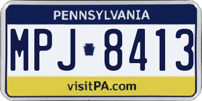 PA license plate MPJ8413