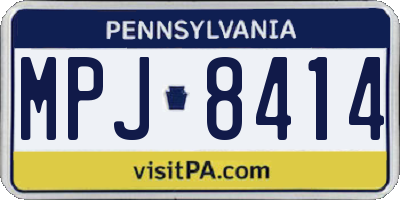 PA license plate MPJ8414