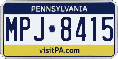 PA license plate MPJ8415