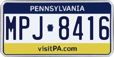 PA license plate MPJ8416