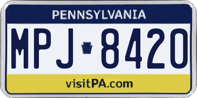 PA license plate MPJ8420