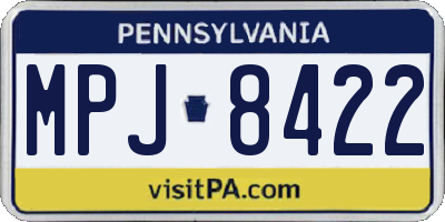 PA license plate MPJ8422