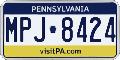 PA license plate MPJ8424