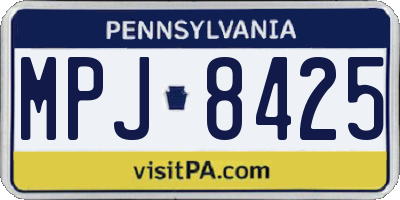 PA license plate MPJ8425