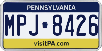 PA license plate MPJ8426