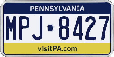 PA license plate MPJ8427