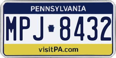 PA license plate MPJ8432