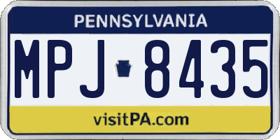 PA license plate MPJ8435