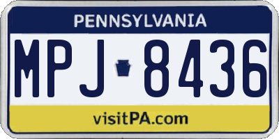 PA license plate MPJ8436