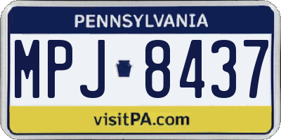 PA license plate MPJ8437