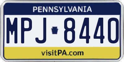 PA license plate MPJ8440