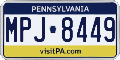 PA license plate MPJ8449