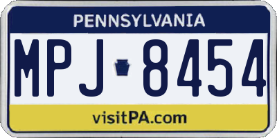 PA license plate MPJ8454