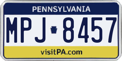PA license plate MPJ8457