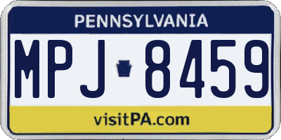 PA license plate MPJ8459