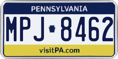 PA license plate MPJ8462