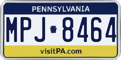 PA license plate MPJ8464