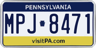PA license plate MPJ8471