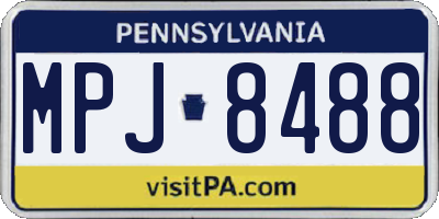 PA license plate MPJ8488