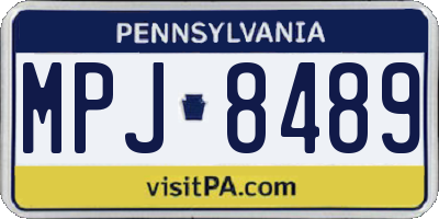 PA license plate MPJ8489