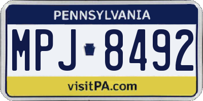 PA license plate MPJ8492