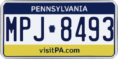 PA license plate MPJ8493