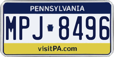 PA license plate MPJ8496