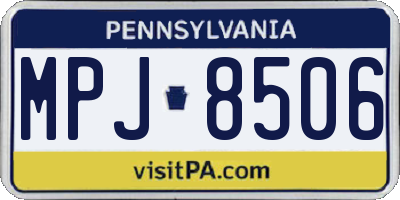 PA license plate MPJ8506