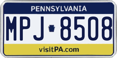 PA license plate MPJ8508