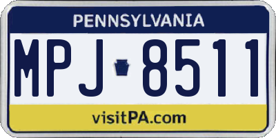 PA license plate MPJ8511