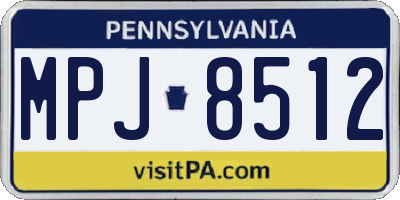 PA license plate MPJ8512